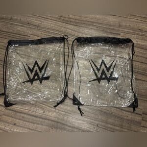 WWE Wrestling Clear Drawstring Backpacks Lot of 2 Brand New